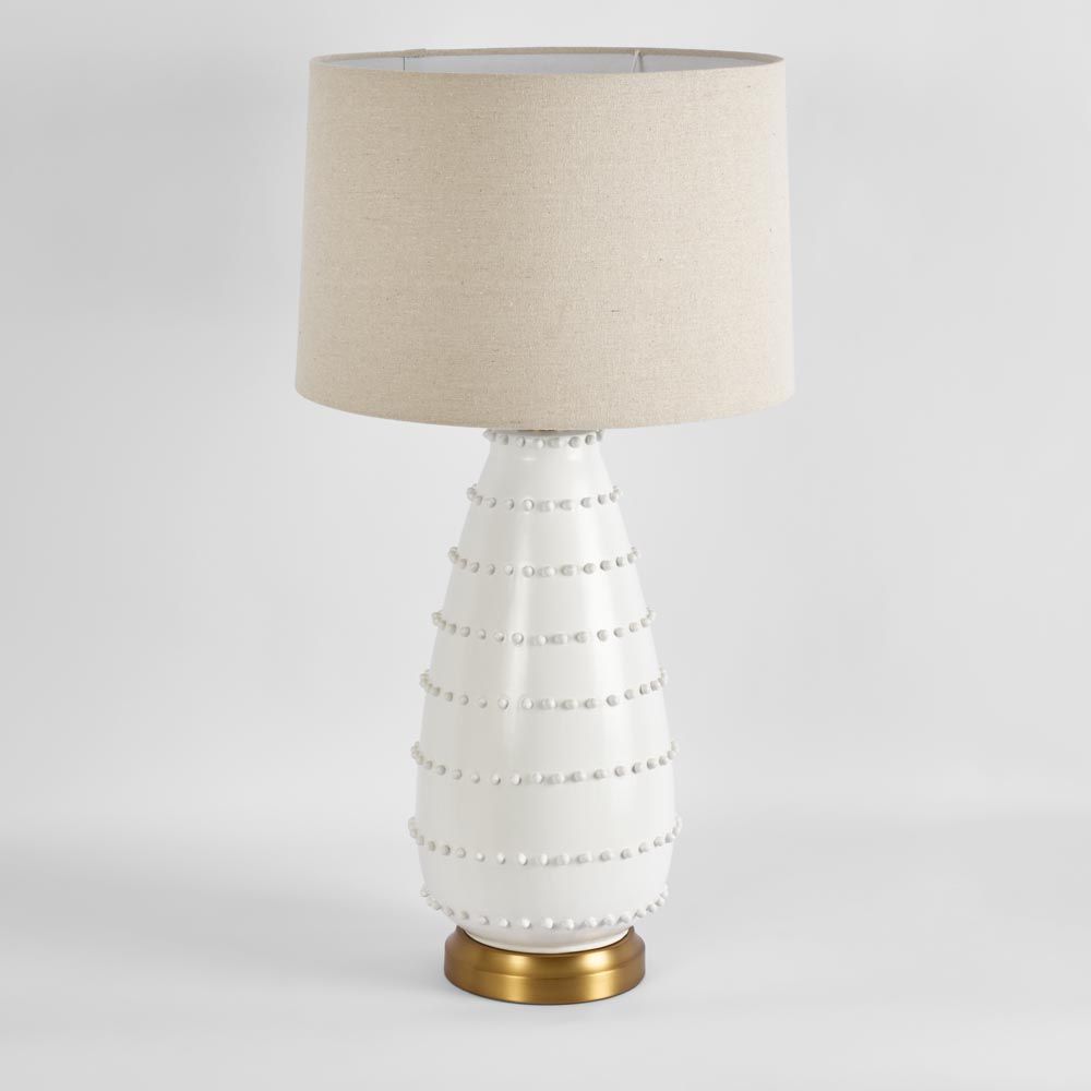 Grace Table Lamp White Base With Linen Shade