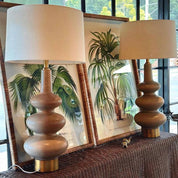 Linden Table Lamp Sandstone Base With Linen Shade