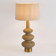 Linden Table Lamp Sandstone Base With Linen Shade
