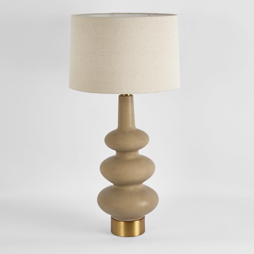 Linden Table Lamp Sandstone Base With Linen Shade