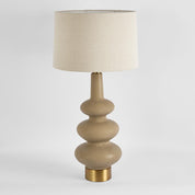 Linden Table Lamp Sandstone Base With Linen Shade