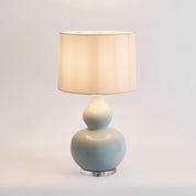 Sutton Table Lamp Light Blue Base With White Shade