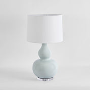 Sutton Table Lamp Light Blue Base With White Shade