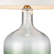 Henley Table Lamp Green Glass Base With White Shade