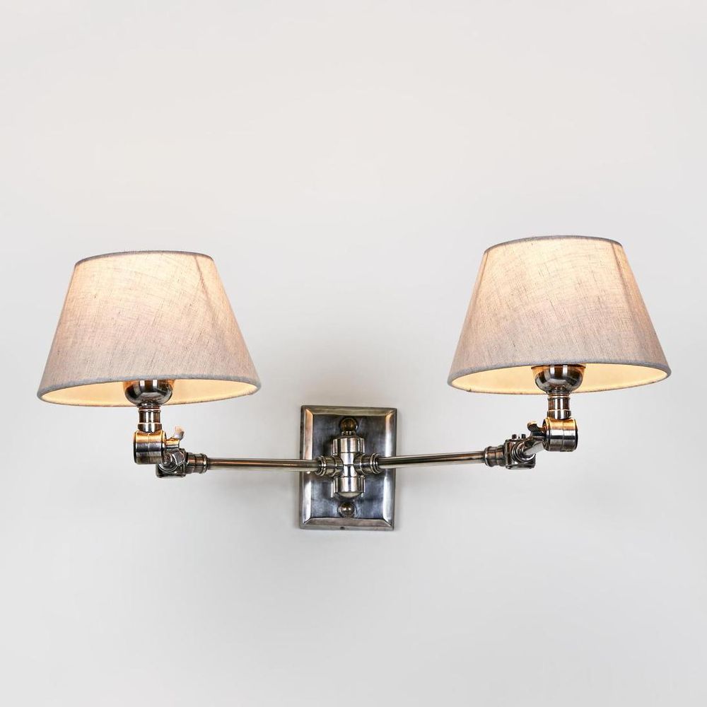 Worcester 2 Light Sconce Base Antique Silver