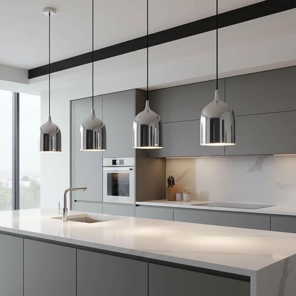 Lumi-R 1 Light Pendant Silver