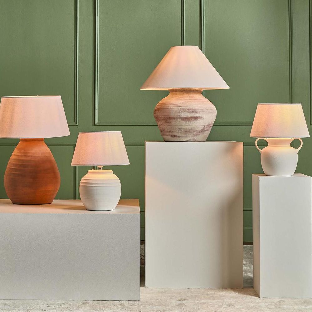 Toulon Table Lamp with Shade White