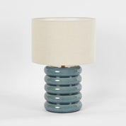 Bentley Table Lamp Blue Base With Linen Shade