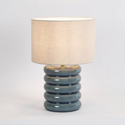 Bentley Table Lamp Blue Base With Linen Shade