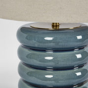 Bentley Table Lamp Blue Base With Linen Shade
