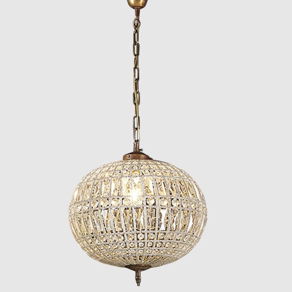 Palermo Pendant Light Antique Brass Glass