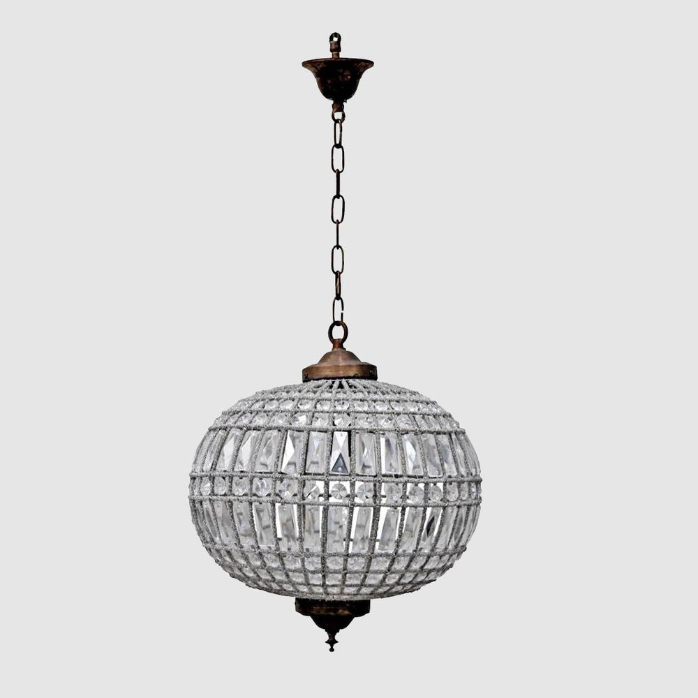 Palermo Pendant Light Antique Brass Glass