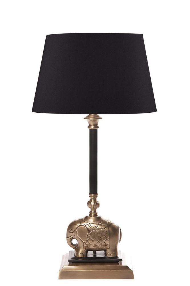 Sabu 1 Light Antique Brass/Black - Brass Elephant Table Lamp Base Only