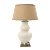 Matisse Glazed Ceramic and Metal Vase Table Lamp Base Only - Cream