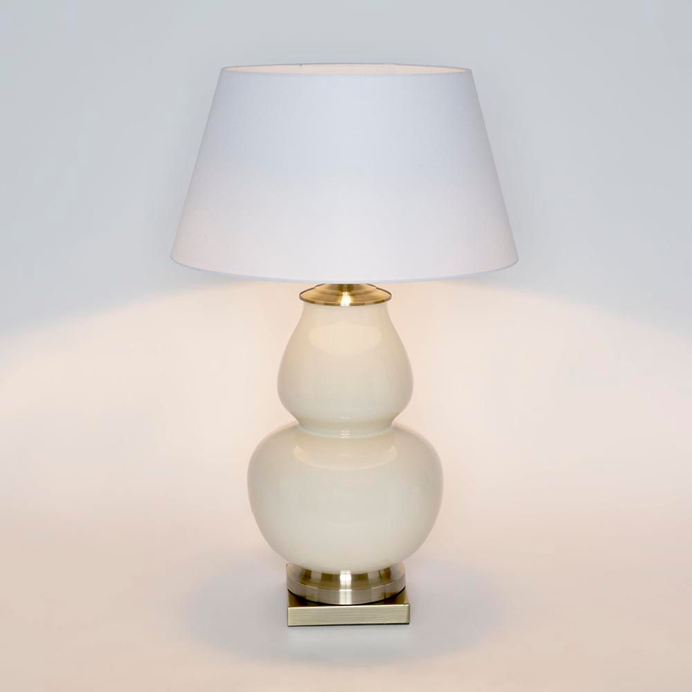 Matisse Glazed Ceramic and Metal Vase Table Lamp Base Only - Cream