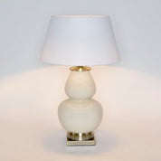 Matisse Glazed Ceramic and Metal Vase Table Lamp Base Only - Cream