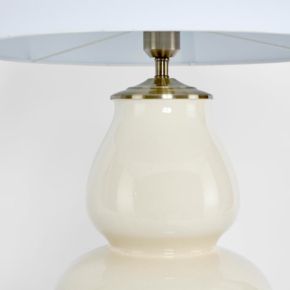 Matisse Glazed Ceramic and Metal Vase Table Lamp Base Only - Cream