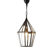 Belmont 1 Light Glass Lantern Black