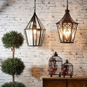 Belmont 1 Light Glass Lantern Black