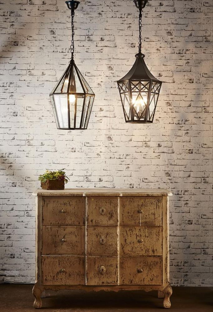 Belmont 1 Light Glass Lantern Black
