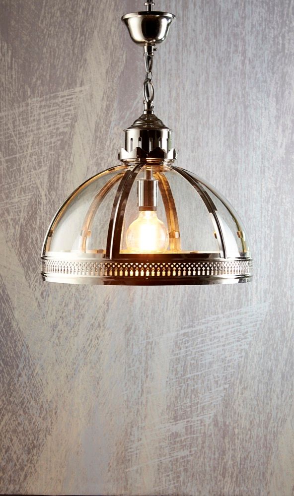 Winston 1 Light Pendant Shiny Nickel Small