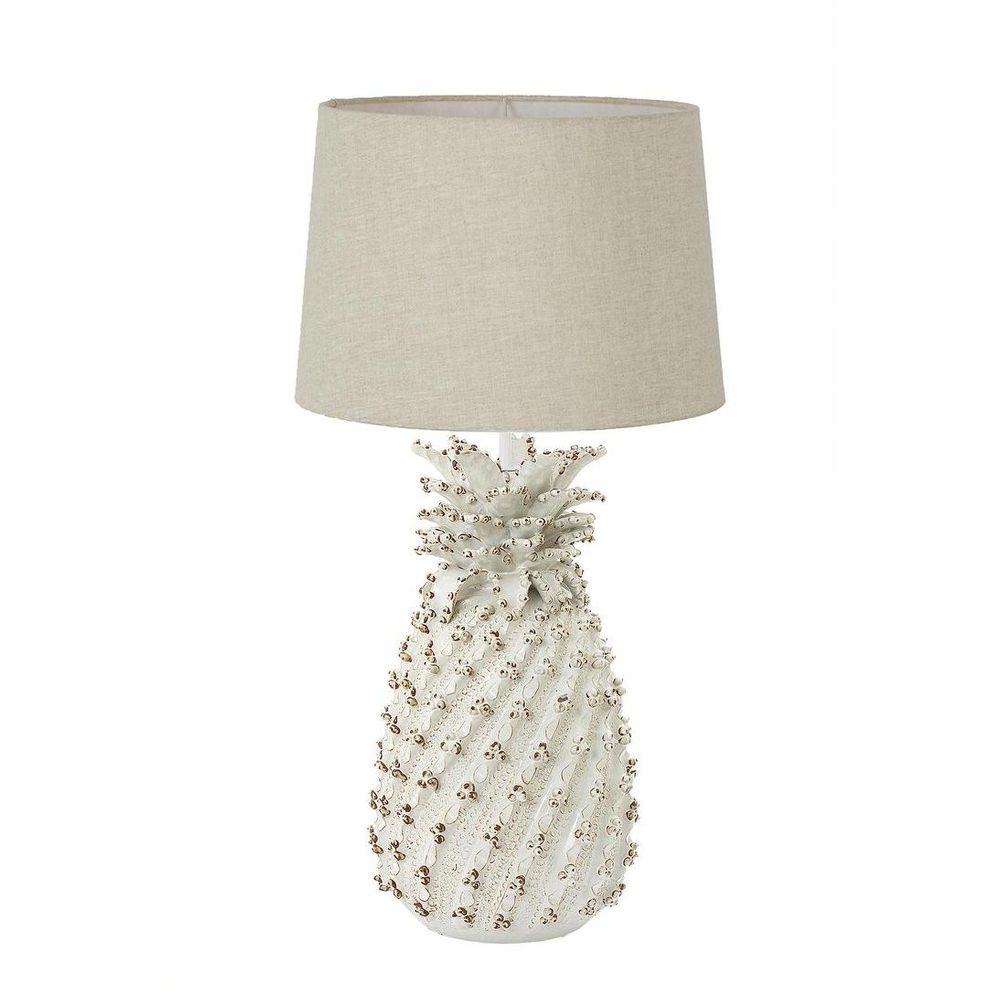 Pineapple Glazed Pineapple Ceramic Table Lamp Base Only - White