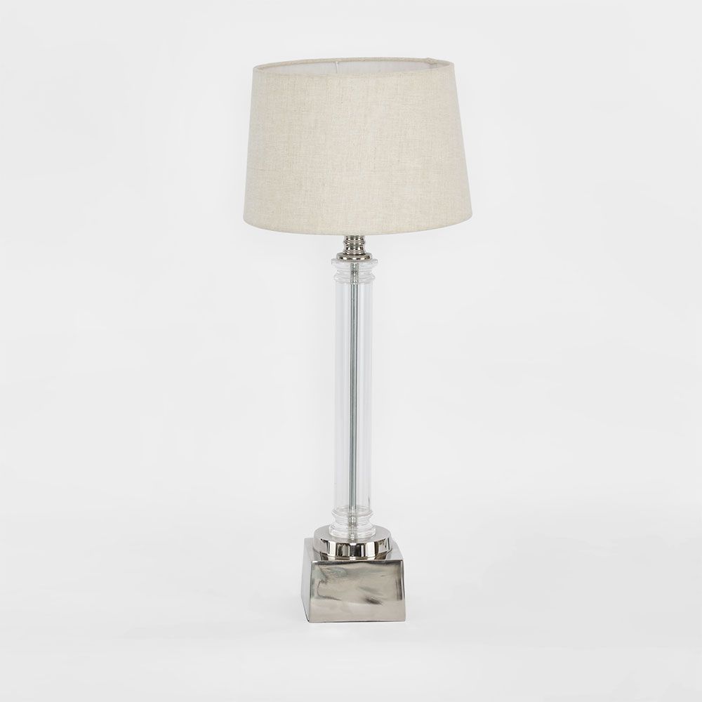 Rockpool 1 Light Table Lamp Base Only - Clear/Nickel
