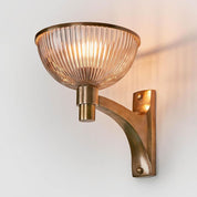Astor Glass 1 Light Wall Lamp Brass