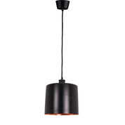 Portofino Medium 1 Light Metal Drum Pendant Matt Black, Copper