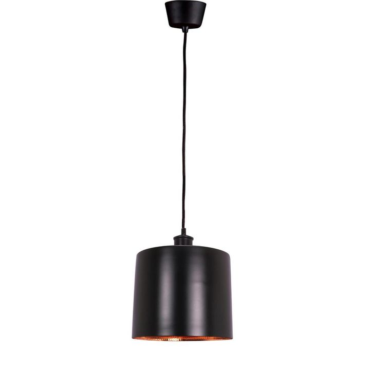 Portofino Medium 1 Light Metal Drum Pendant Matt Black, Copper