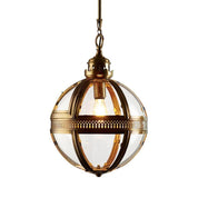 Saxon 1 Light Pendant Small Antique Brass