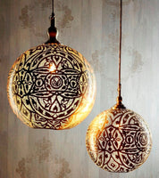 Moroccan 1 Light Ball Pendant 30cm Silver