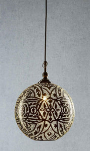 Moroccan 1 Light Ball Pendant 30cm Silver