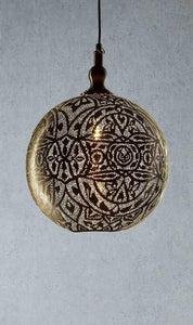 Moroccan 1 Light Ball Pendant 40cm Silver