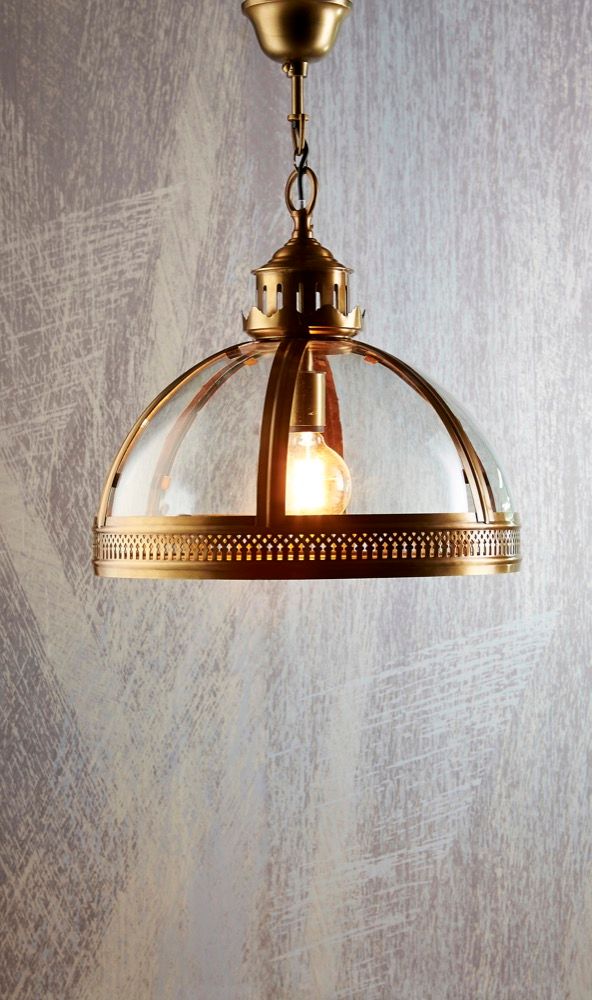 Winston 1 Light Pendant Antique Brass Small