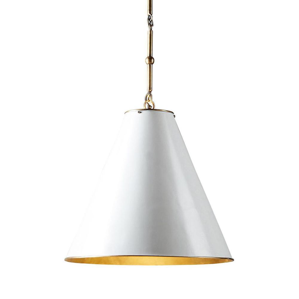 Monte Carlo 1 Light Pendant White, Brass