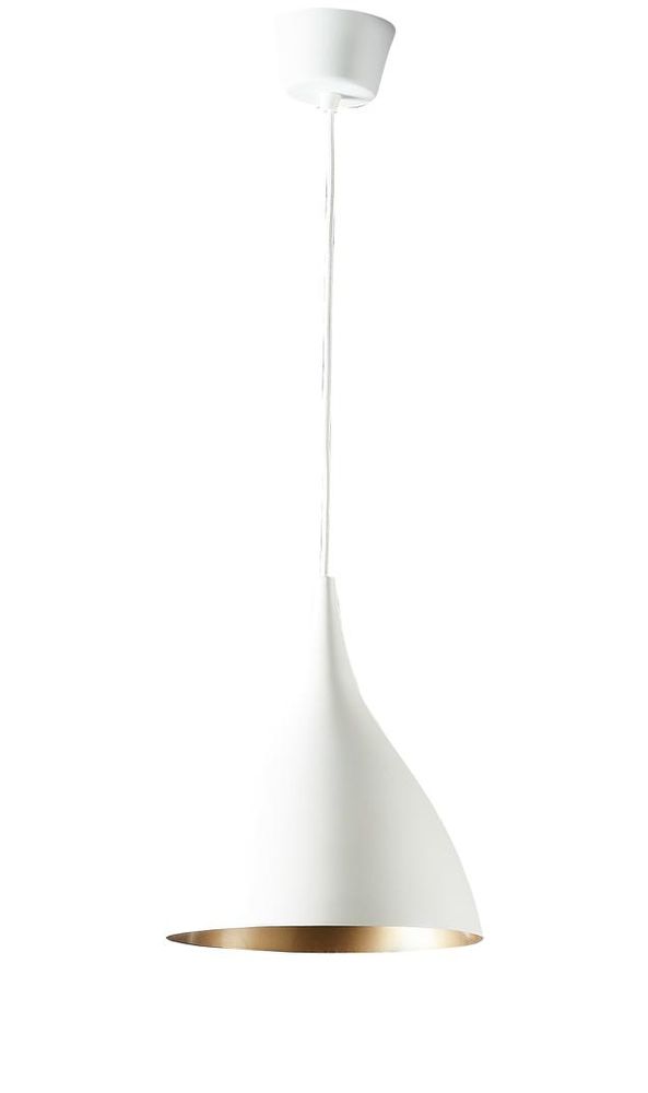 MacMillan Small Round Pendant White Brass Lining