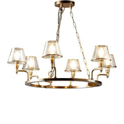 Sienna 6 Light Glass Chandelier Brass