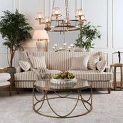 Sienna 6 Light Glass Chandelier Brass