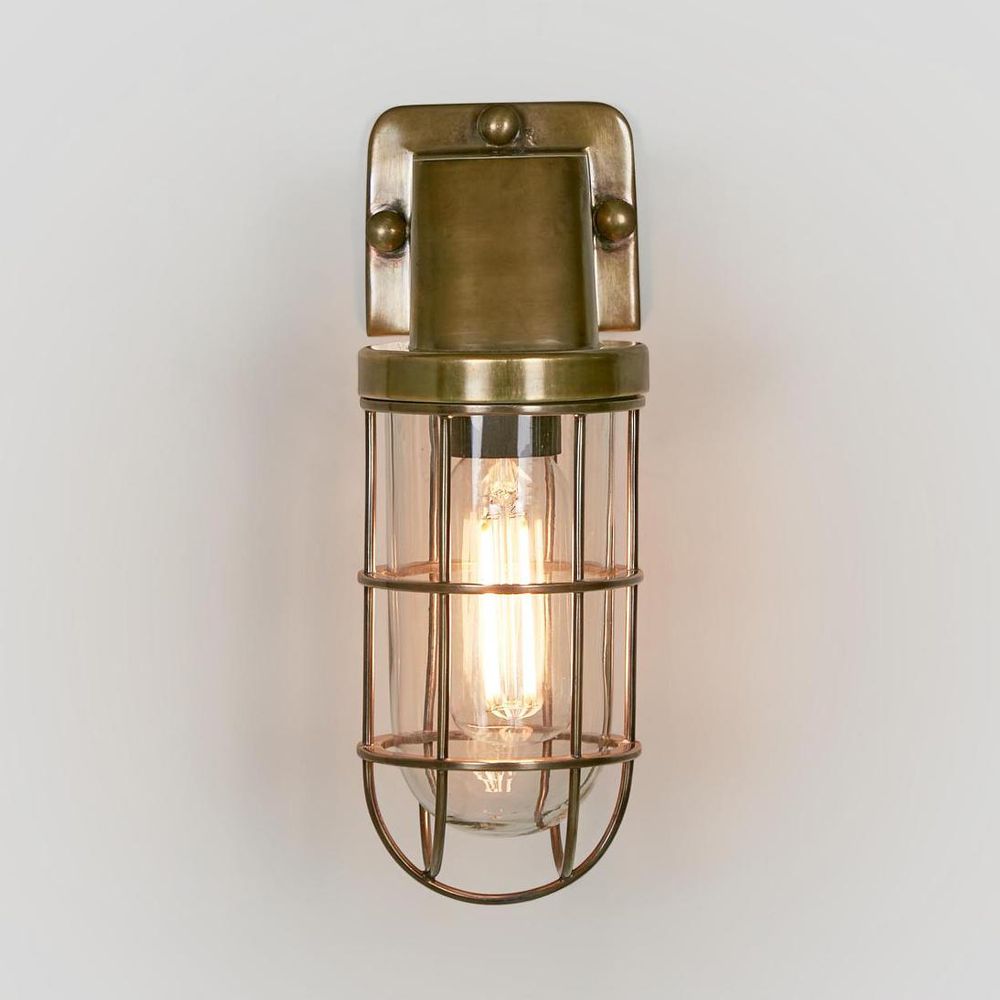 Royal London Outdoor Wall Light Antique Brass