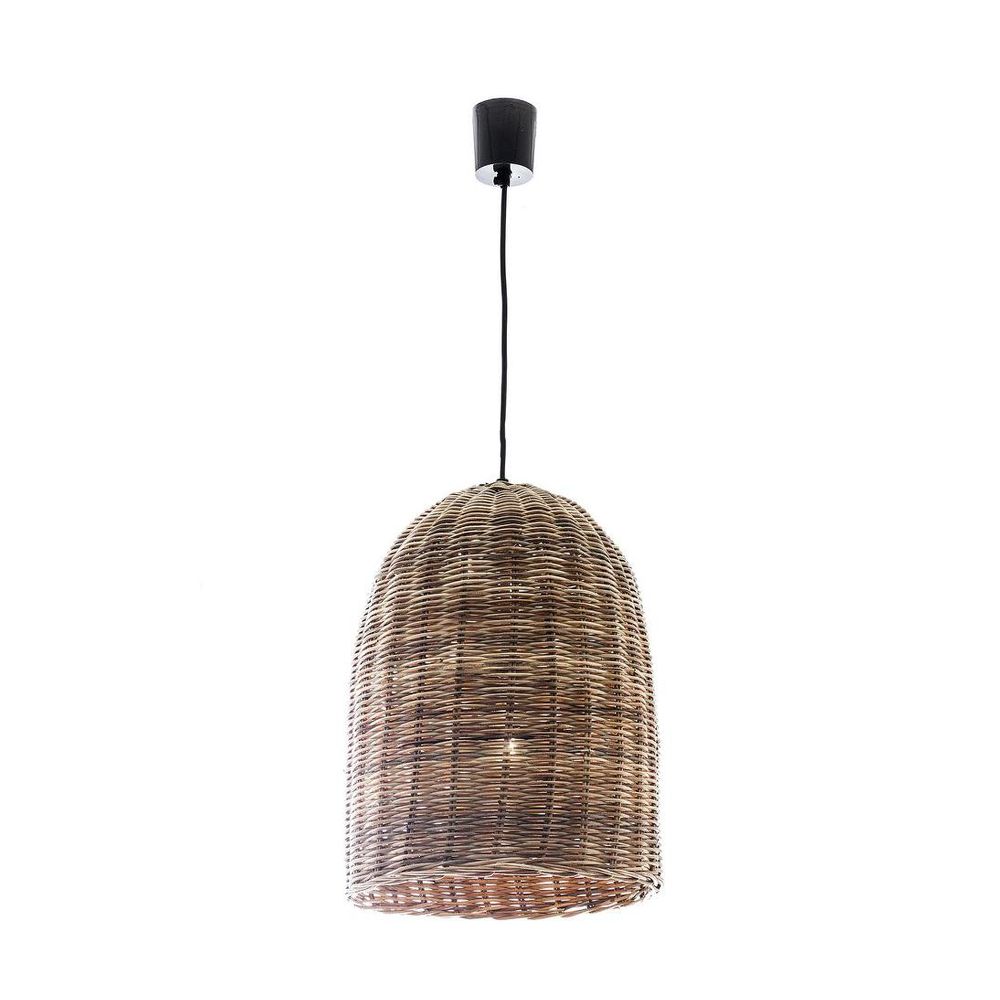Rattan Bell 1 Light Pendant Small