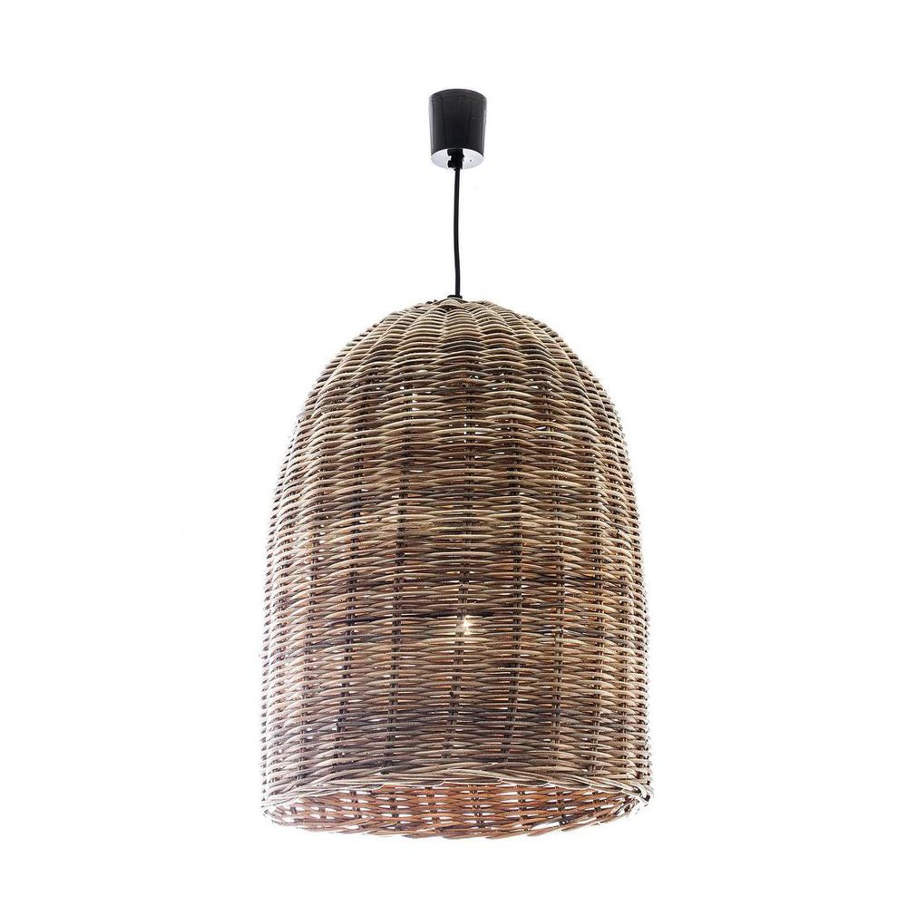 Rattan Bell 1 Light Pendant Large