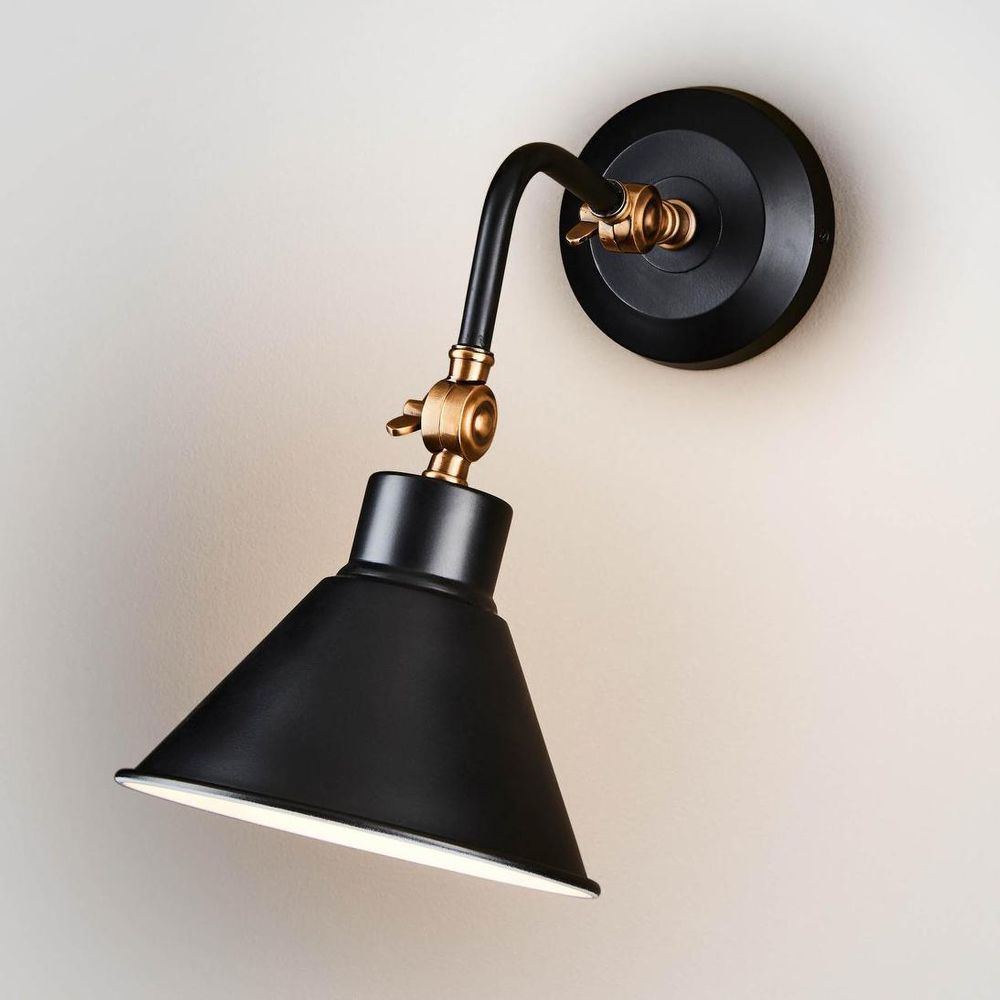 Nevada 1 Light Wall Light Black