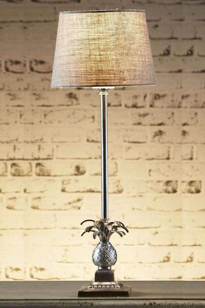 Caribbean - Antique Silver Pineapple Table Lamp Base Only