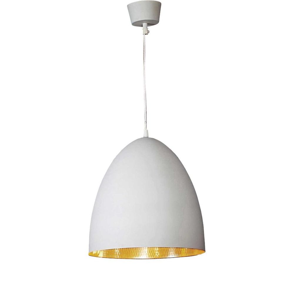 Egg 1 Light Pendant White Silver