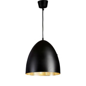 Egg 1 Light Pendant Black Silver