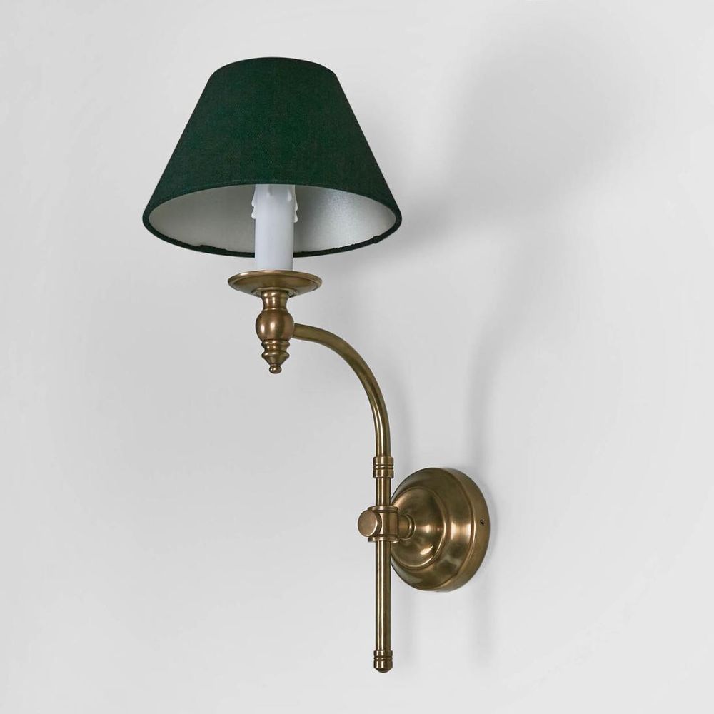 Soho Curved 1 Light Sconce Base Antique Brass