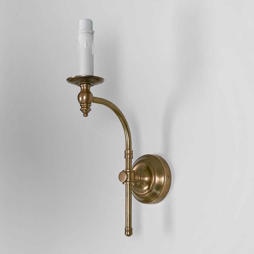 Soho Curved 1 Light Sconce Base Antique Brass