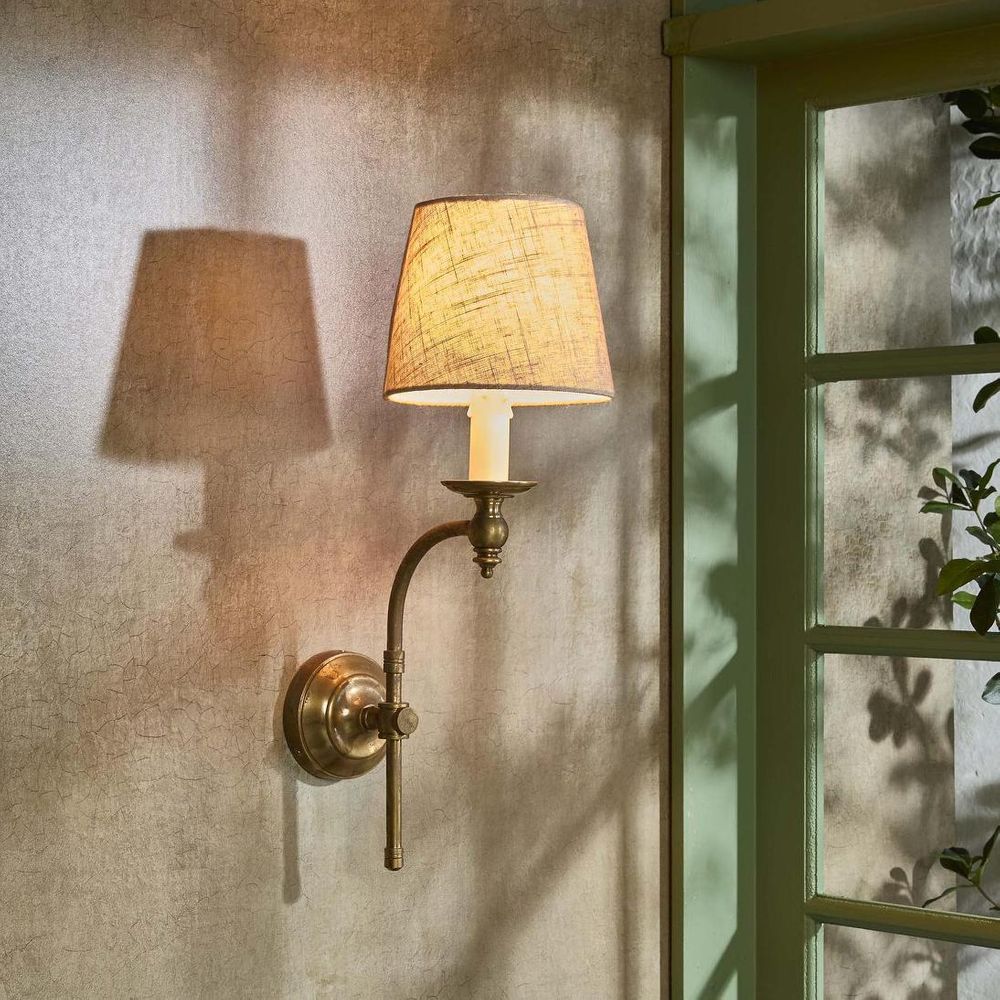 Soho Curved 1 Light Sconce Base Antique Brass