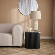Kenilworth Glazed Ceramic and Acrylic Cylinder Table Lamp with Individual Ceramic Disks Base Only - Cream